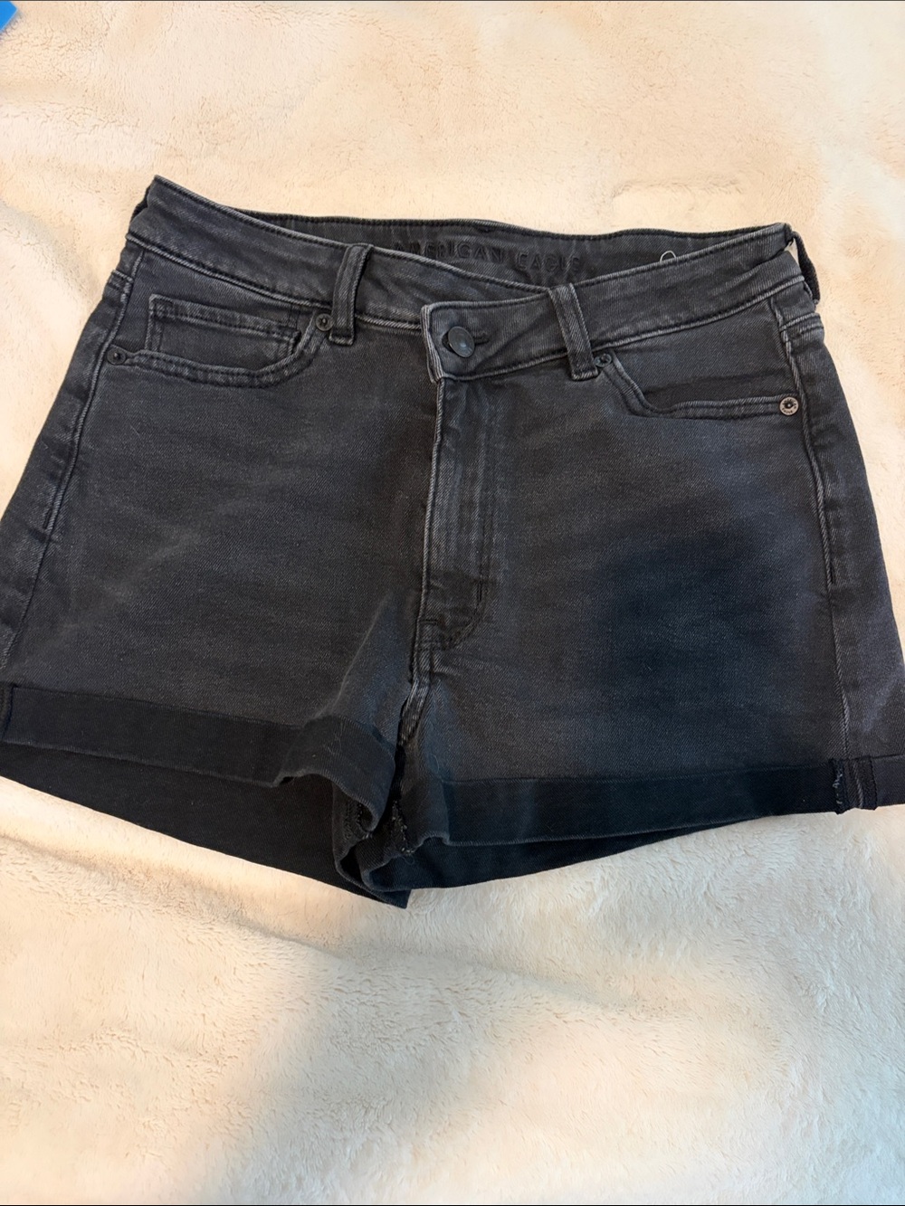 American Eagle High-Rise Crossover Black Denim Women’s Shorts